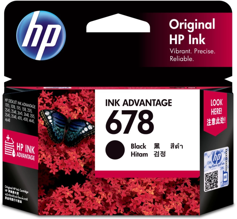 HP DeskJet Ink Advantage 1015 Printer 678 Black Cartridge